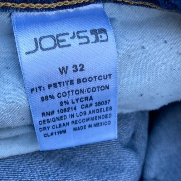 Joe's Jeans  Women Dark Wash Denim Mid Rise Whiskering Fading Petite Bootcut W32 - Picture 9 of 9